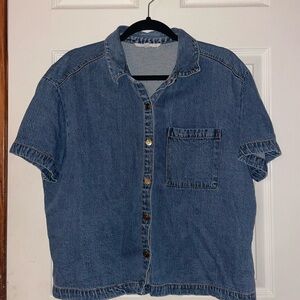 Jane & Delaney Classic Blue Button Down Denim Shirt XL